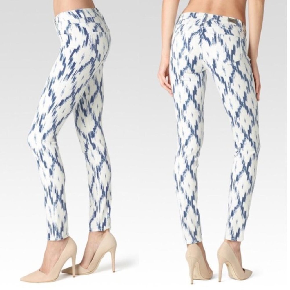 PAIGE | Verdugo Iltra Blue Ikat Print Skinny Jeans Sz 26